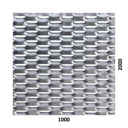 Ťahokov Al, kosoštvorcové oko, mostík: 8mm, 1000x2000x2mm Ťahokov Al, kosoštvorcové oko, mostík: 8mm, 1000x2000x2mm